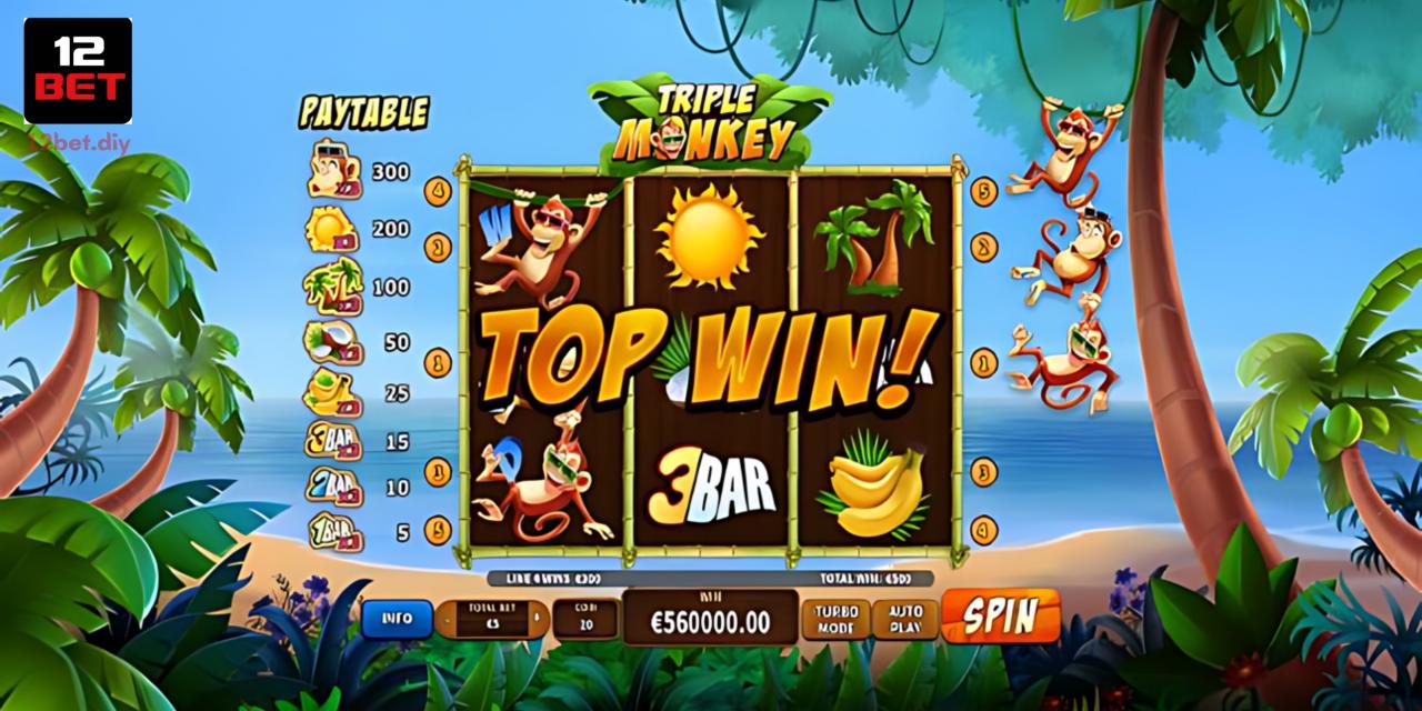 Triple Monkey 12Bet - Nổ Hũ Phiên Bản Hiện Đại, Thắng Đậm Dễ Dàng 3 Tổng hợp 8 biểu tượng và giá trị của chúng trong trò chơi